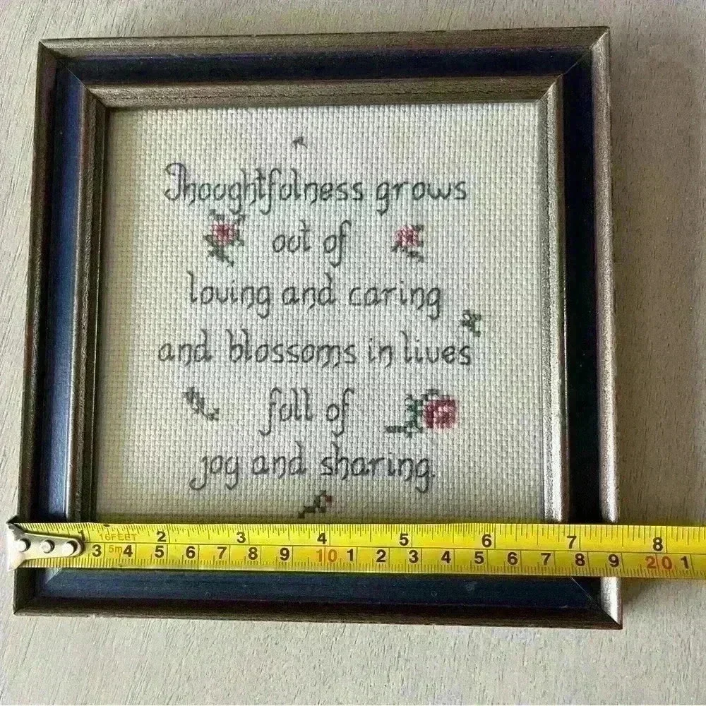 Vintage 80’s framed needlepoint Cross Stich